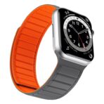 Magnetic Silicone Watch Band For Apple Watch - Grey Orange