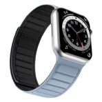 Magnetic Silicone Watch Band For Apple Watch - Light Blue Black