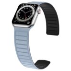 Magnetic Silicone Watch Band For Apple Watch - Light Blue Black