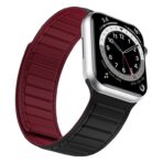 Magnetic Silicone Watch Band For Apple Watch - Black Wine Red