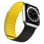 Magnetic Silicone Watch Band For Apple Watch - Black Yellow