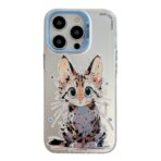 iPhone 14 Pro Max Animal Pattern Oil Painting Series PC + TPU Phone Case - Stupid Cat